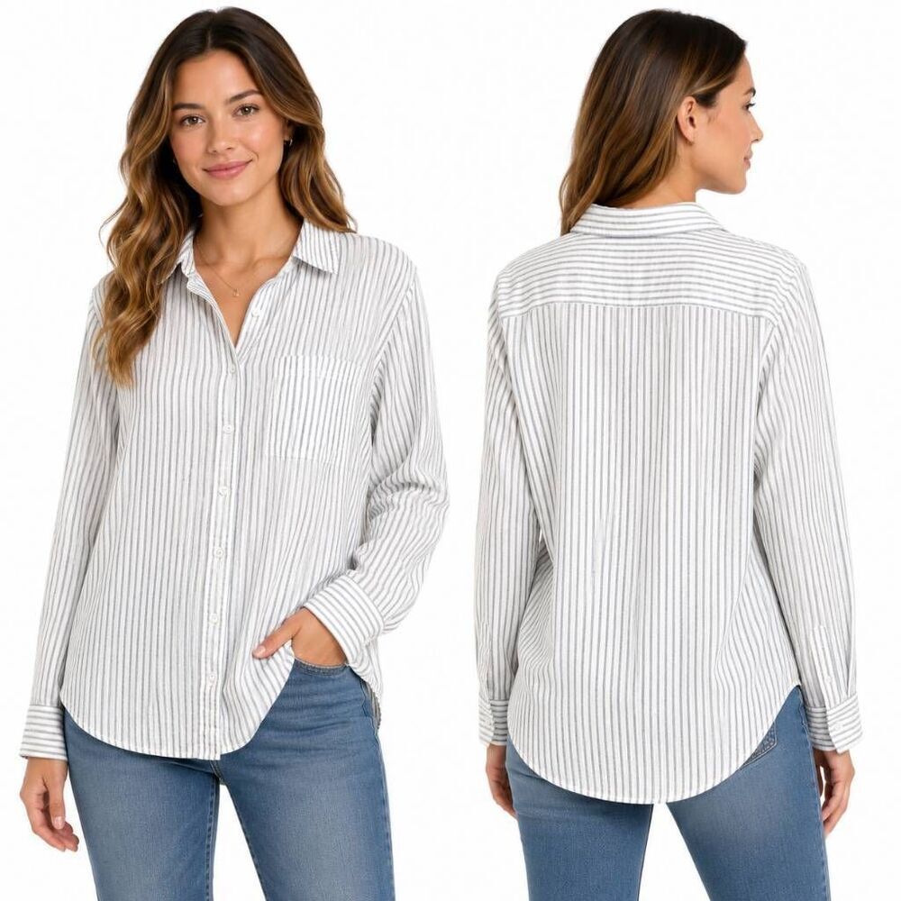 Maurices Silver Stripe Button Shirt Small